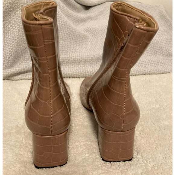 Steve Madden Womens DARMA-P Animal Print Block Heel Ankle Boots 7M TAUPE NWT - Picture 4 of 8